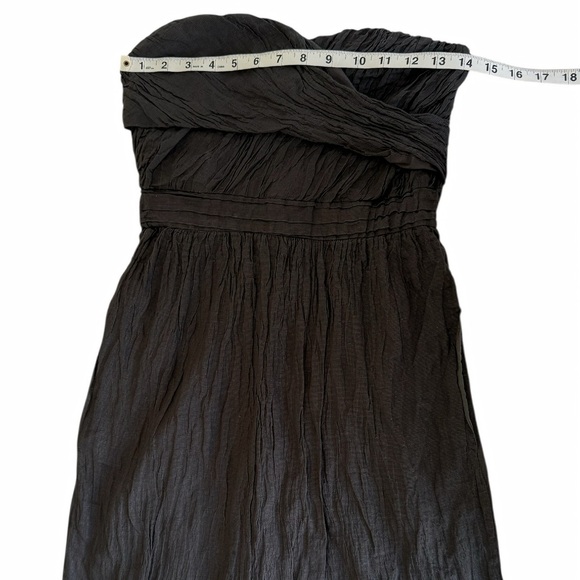 J.Crew Strapless Metallic Cotton Cocktail Dress Charcoal Gray Fit & Flare Sz 4 - Picture 8 of 10